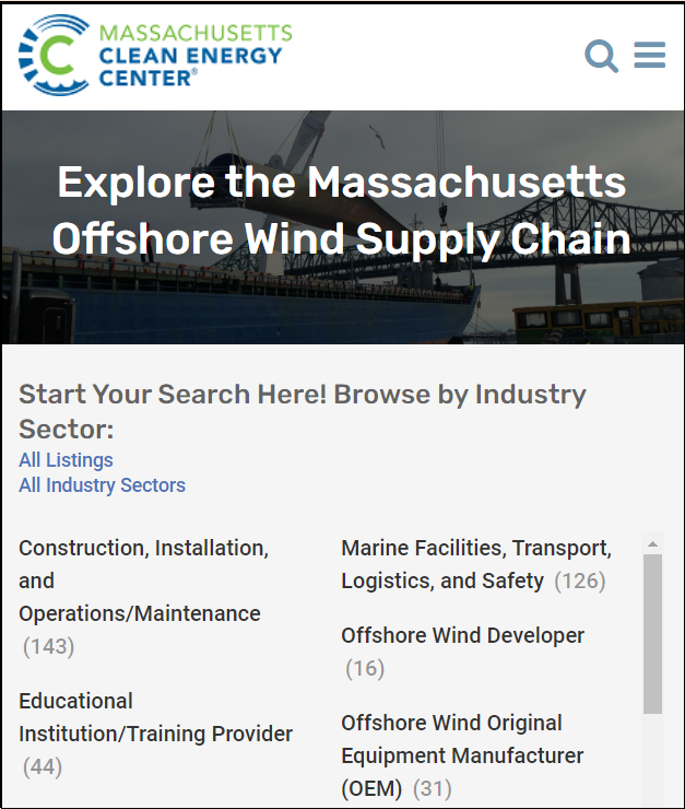 Offshore Wind Supply Chain Directory screenshot