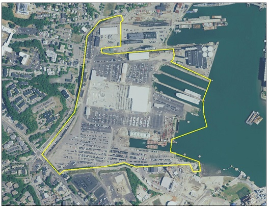 Aerial view of Quirk Fore River Shipyard