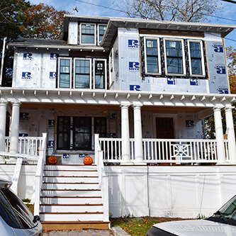 Residential home receiving updated insulation
