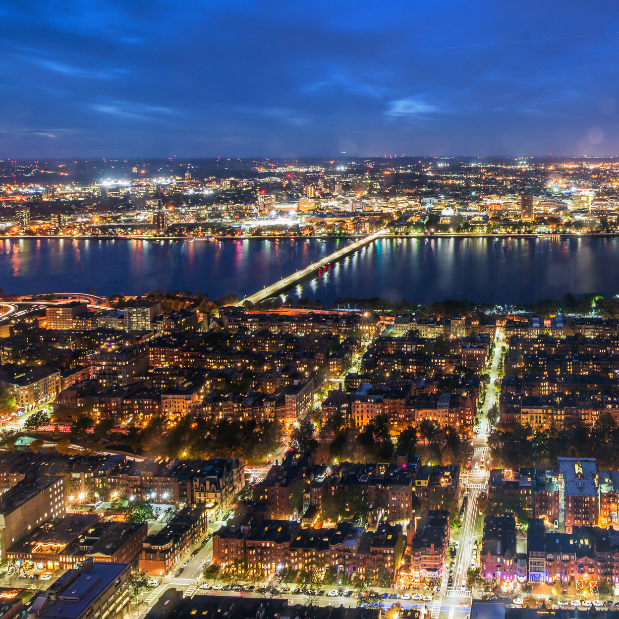 Boston at night