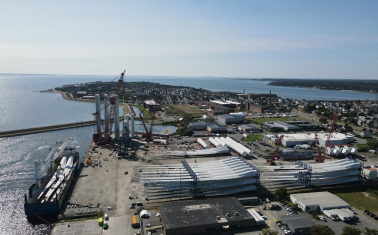 Aerial view of the Port of New Bedford.