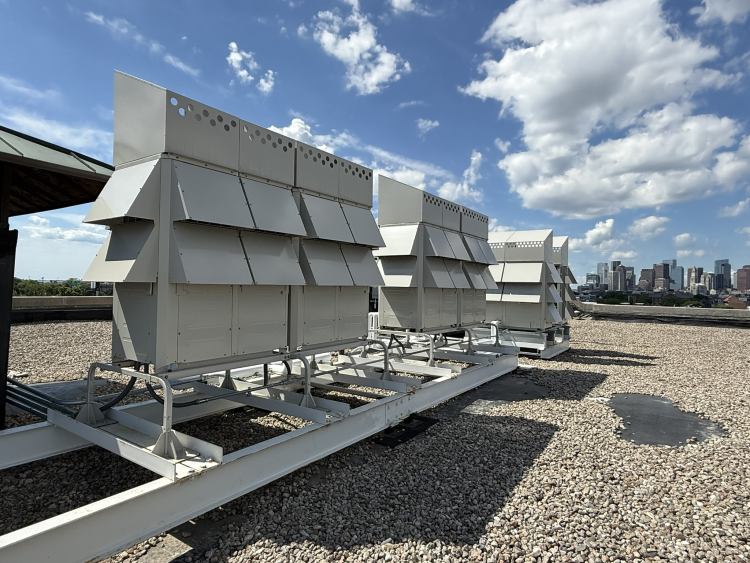 Clean energy equipment on a roof.