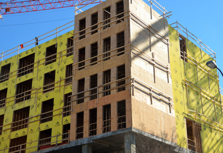 Photo of condo building under construction courtesy of Paul Brennan. Photo of condo building under construction courtesy of Paul Brennan.