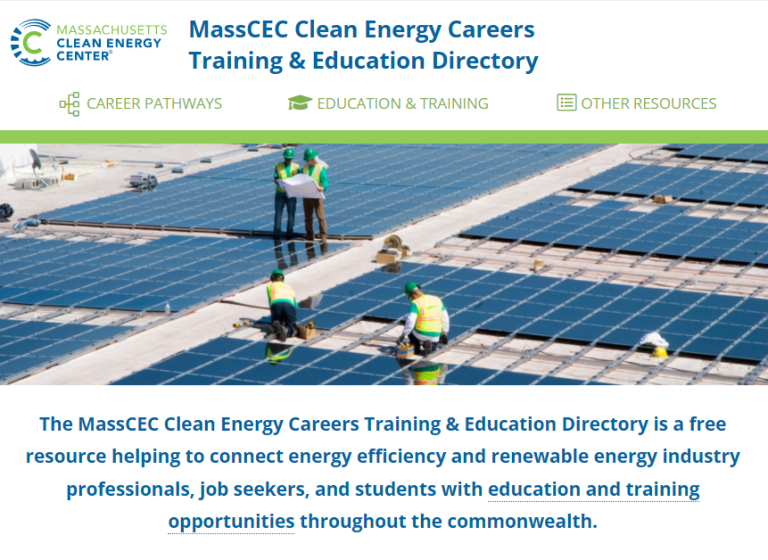 Homepage of Clean Energy Education.org website