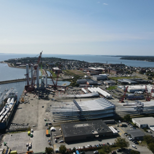 Aerial view of the Port of New Bedford.