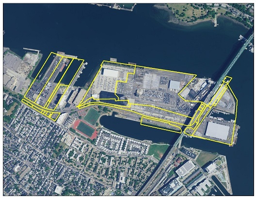 Aerial view of Boston Autoport