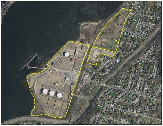 Aerial view of Weaver's Cove Energy Site