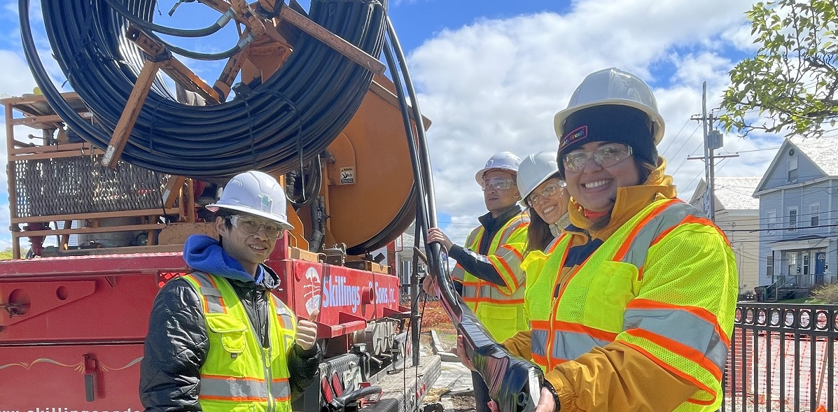 Group working on networked geothermal project
