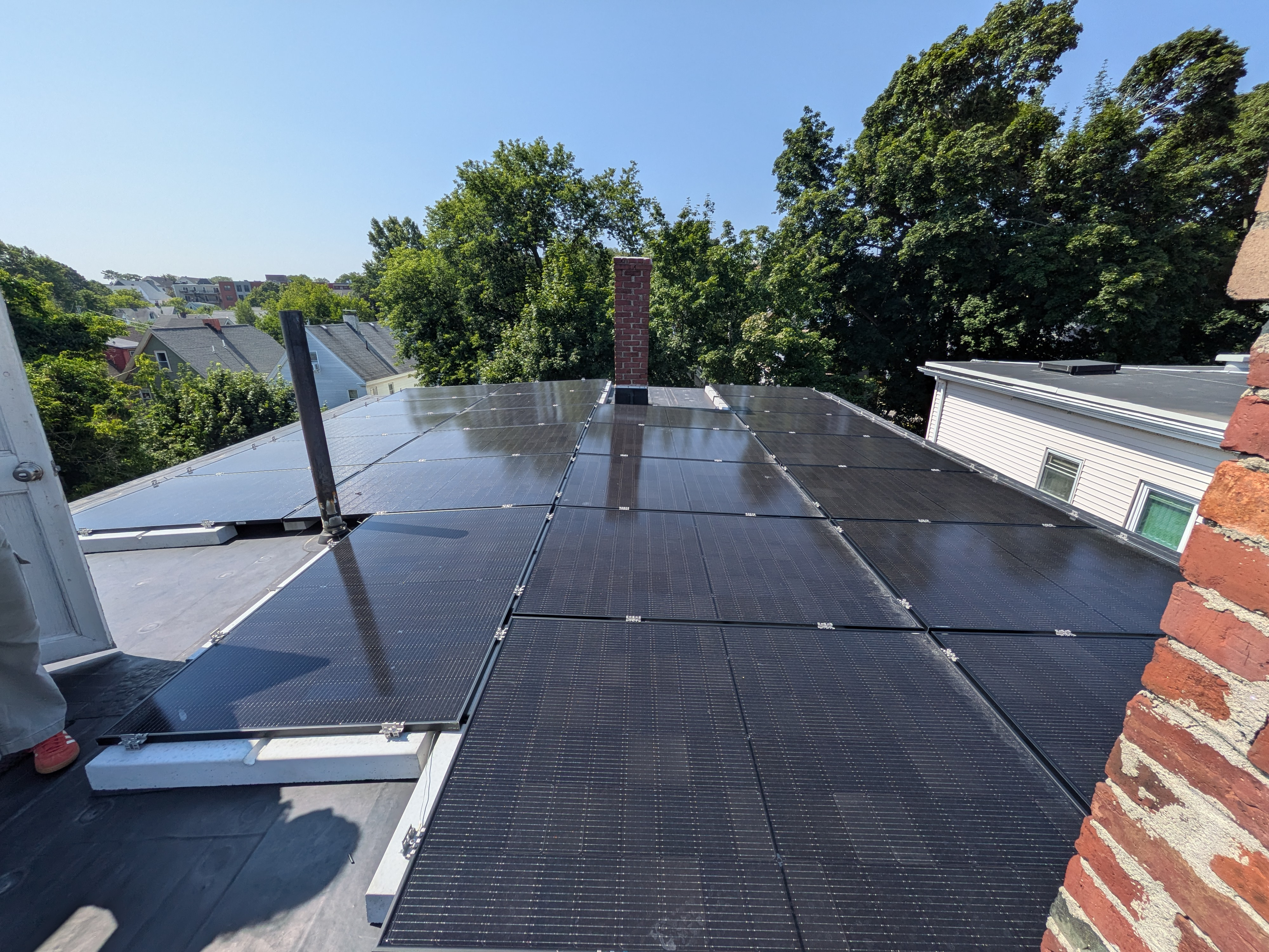 Solar panels on a house.