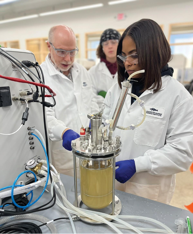 GMGI Biotechnology Academy students perform hands-on biomanufacturing and molecular biology training as part of their curriculum.