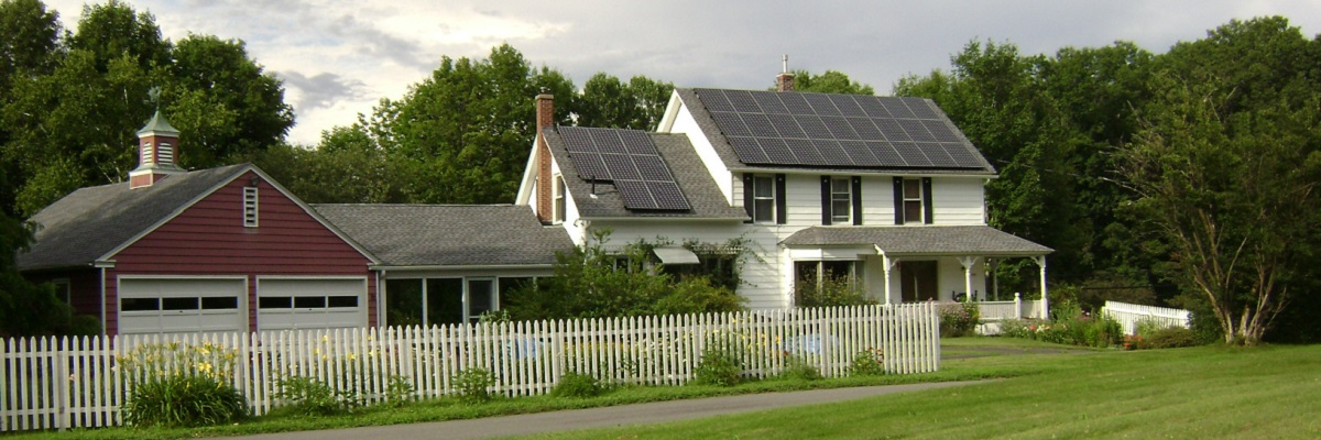 Home with solar panels in Greenfield, MA