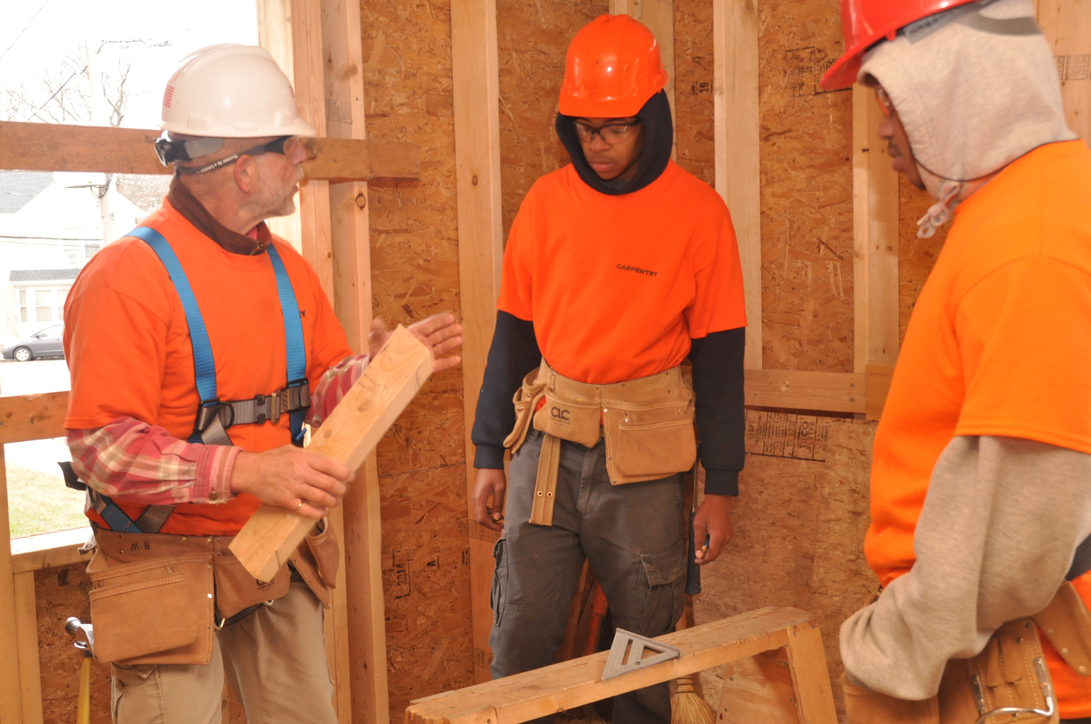 Carpenter and trainees
